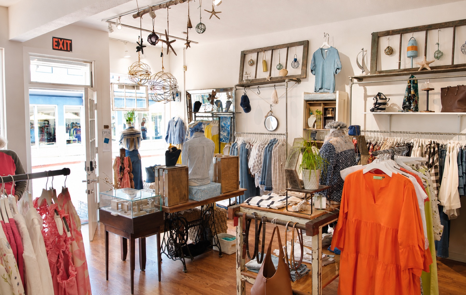 Bright, thoughtfully merchandised interior of the Ella Lafay boutique